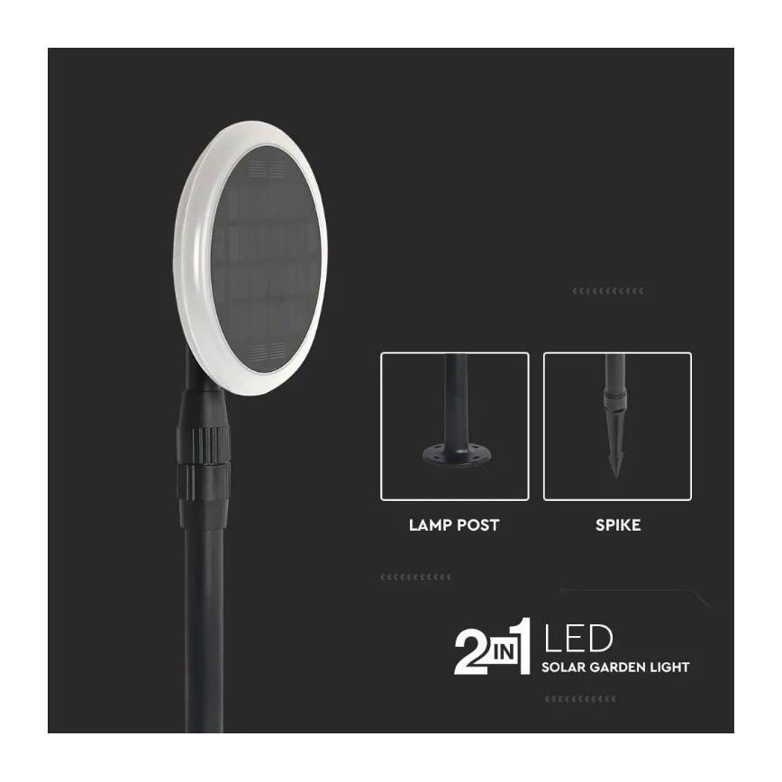 К-кт 2x LED Регулируема соларна лампа GARDEN LED/3W/5V 42-80 см 4000K IP65