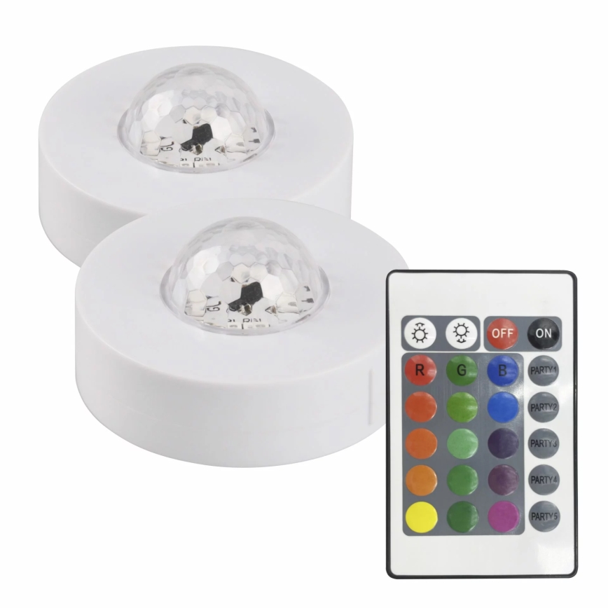 К-кт 2x LED RGB Димируем декоративна лампа FESTA 3xAAA/4,5V + дистанционно управление
