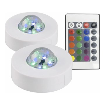 К-кт 2x LED RGB Димируем декоративна лампа FESTA 3xAAA/4,5V + дистанционно управление