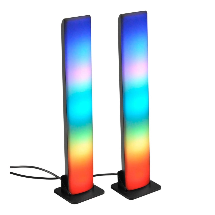 К-кт 2x LED RGB Димируема настолна лампа GAMER LED/5W/5V + дистанционно управление