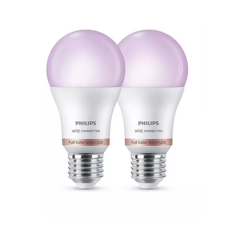 К-кт 2x LED RGB Димируема крушка Philips A60 E27/8W/230V Wi-Fi