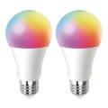 К-кт 2x LED RGBW Димируема крушка MESH Интелигентен A60 E27/12W/230V 2700-6500K + дистанционно управление - Aigostar