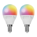К-кт 2x LED RGBW Димируема крушка MESH Интелигентен G45 E14/6,5W/230V 2700-6500K - Aigostar
