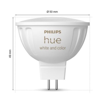 К-кт 2x LED RGBW Димируема крушка Philips Hue White And Color Ambiance GU5,3/MR16/6,3W/12V 2000-6500K