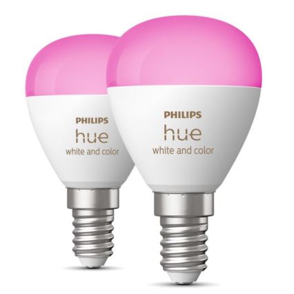 К-кт 2x LED RGBW Димируема крушка Philips Hue White And Color Ambiance P45 E14/5,1W/230V 2000-6500K