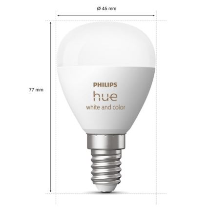 К-кт 2x LED RGBW Димируема крушка Philips Hue White And Color Ambiance P45 E14/5,1W/230V 2000-6500K