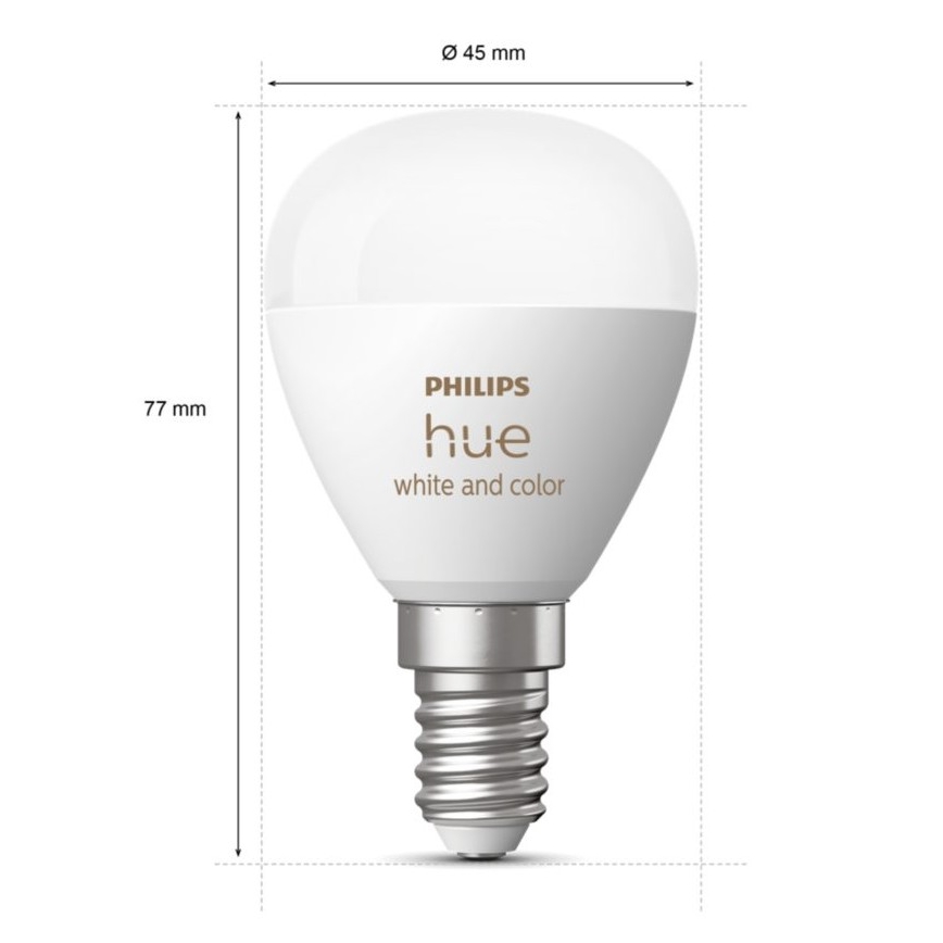 К-кт 2x LED RGBW Димируема крушка Philips Hue White And Color Ambiance P45 E14/5,1W/230V 2000-6500K
