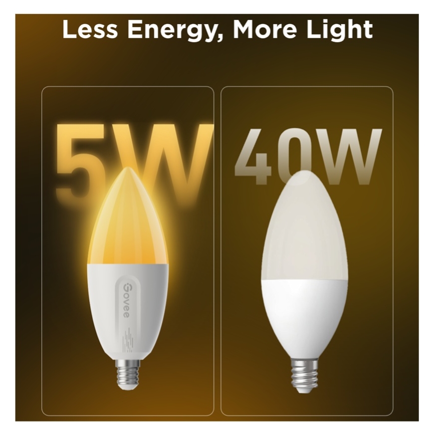 К-кт 2x LED RGBWW Димируема крушка E14/5W/230V 2700-6500K Wi-Fi - Govee