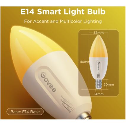 К-кт 2x LED RGBWW Димируема крушка E14/5W/230V 2700-6500K Wi-Fi - Govee