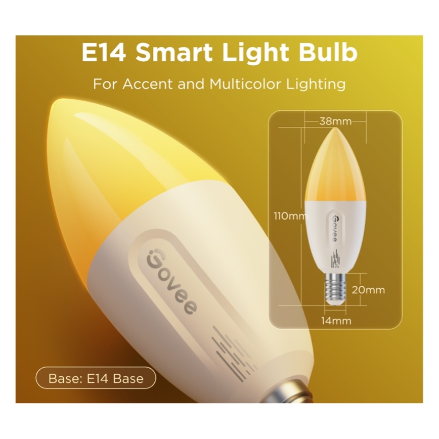 К-кт 2x LED RGBWW Димируема крушка E14/5W/230V 2700-6500K Wi-Fi - Govee