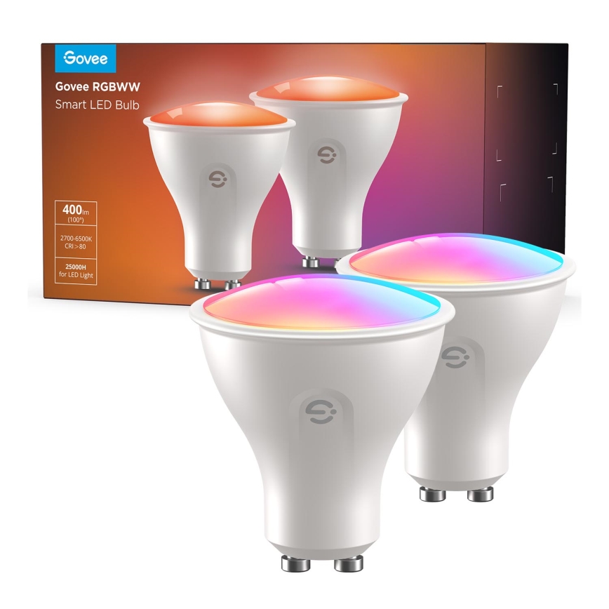 К-кт 2x LED RGBWW Димируема крушка GU10/4,8W/230V 2700-6500K Wi-Fi - Govee