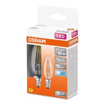 К-кт 2x LED Крушка FILAMENT B35 E14/4W/230V 4000K - Osram