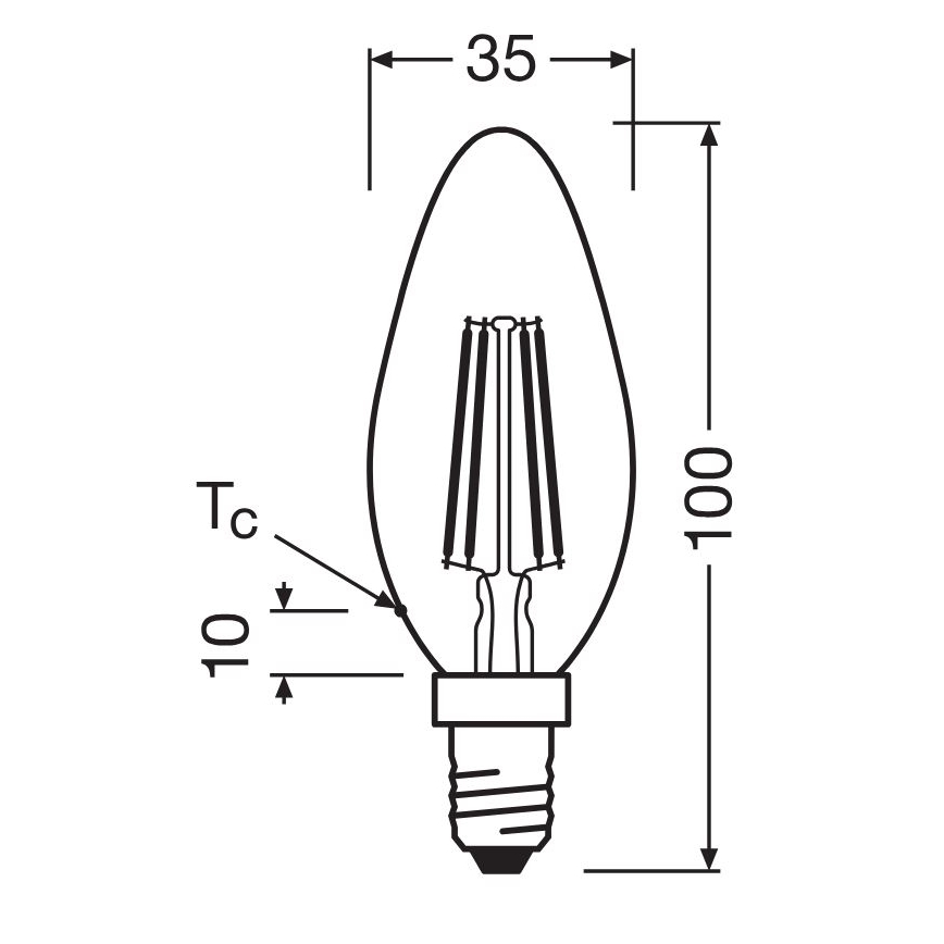К-кт 2x LED Крушка FILAMENT B35 E14/4W/230V 4000K - Osram