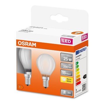 К-кт 2x LED Крушка P45 E14/2,5W/230V 2700K - Osram