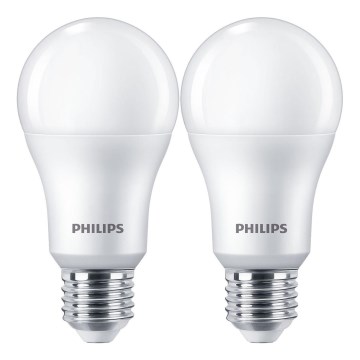 К-кт 2x LED Крушка Philips A67 E27/13W/230V 4000K