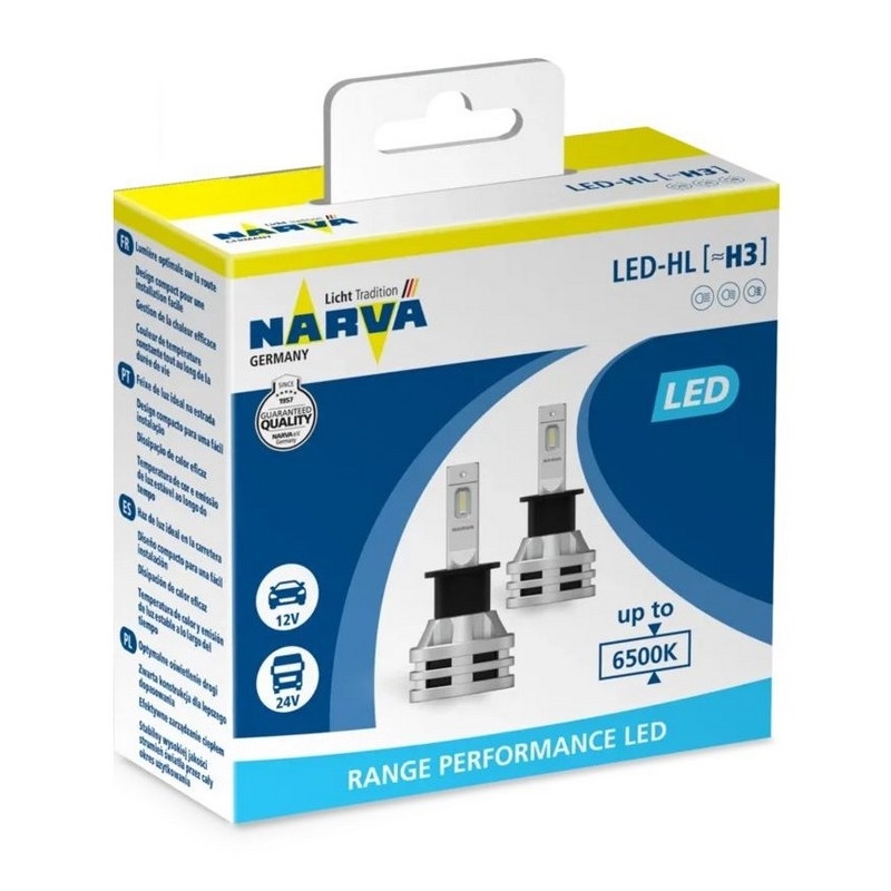 К-кт 2x LED Крушка за автомобил H3 PK22s/19W/12V 6500K - Narva 18058RPNVAX2