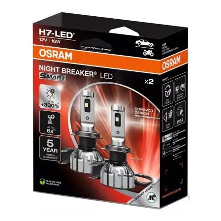 К-кт 2x LED Крушка за автомобил NIGHT BREAKER H7 PX26d/16W/12V 6000K - Osram