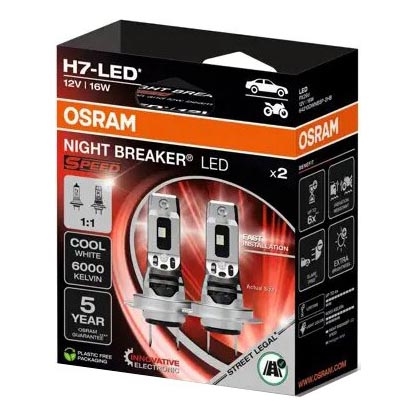 К-кт 2x LED Крушка за автомобил NIGHT BREAKER H7 PX26d/16W/12V 6000K - Osram