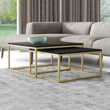 К-кт 2x Масичка за кафе DUAL черен/златист