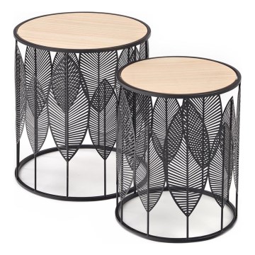 К-кт 2x Масичка за кафе FOLLA Ø 33/40 см черен