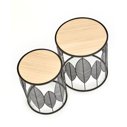 К-кт 2x Масичка за кафе FOLLA Ø 33/40 см черен