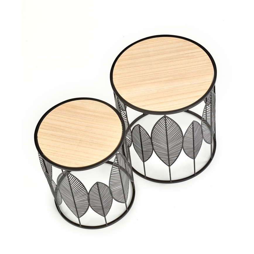 К-кт 2x Масичка за кафе FOLLA Ø 33/40 см черен