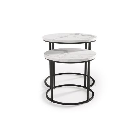 К-кт 2x Масичка за кафе OREO Ø 43/53 см черен/мраморен декор