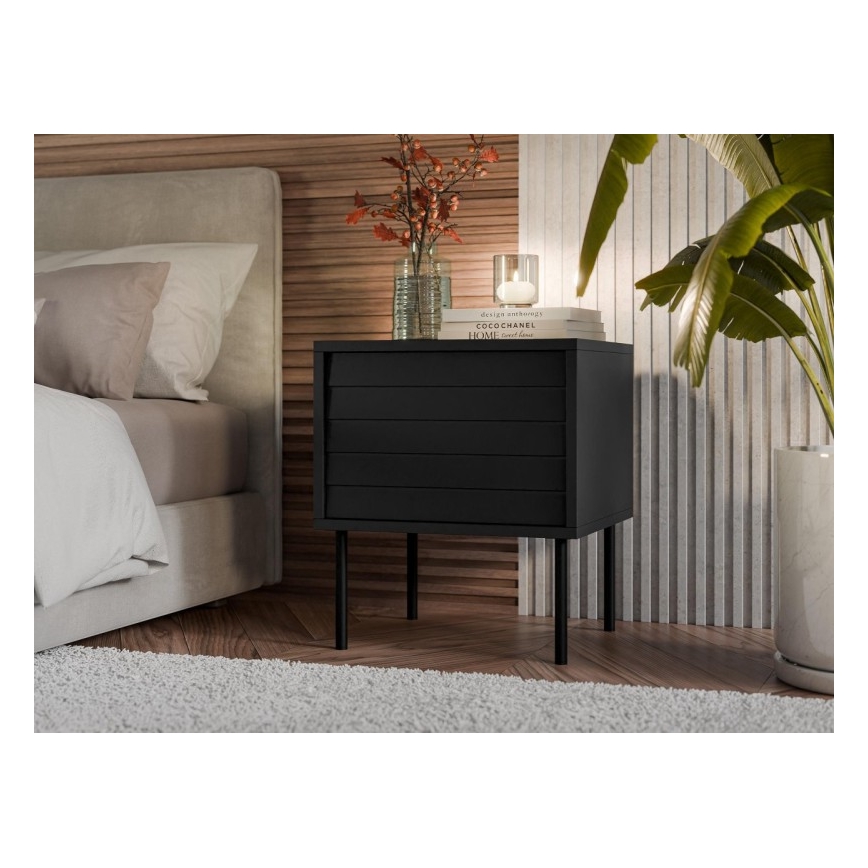 К-кт 2x Нощно шкафче CORTINA 51x45 см черен