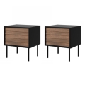 К-кт 2x Нощно шкафче CORTINA 51x45 см черен/орех вармия