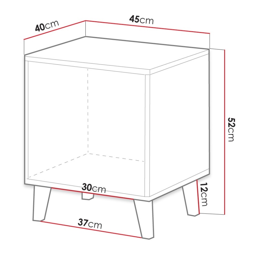 К-кт 2x Нощно шкафче VAMOS 52x45 см кафяв