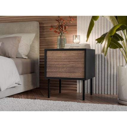 К-кт 2x Нощно шкафче CORTINA 51x45 см черен/орех вармия