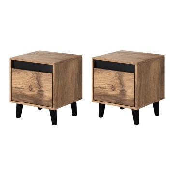 К-кт 2x Нощно шкафче NORD 45x40 см кафяв/антрацит
