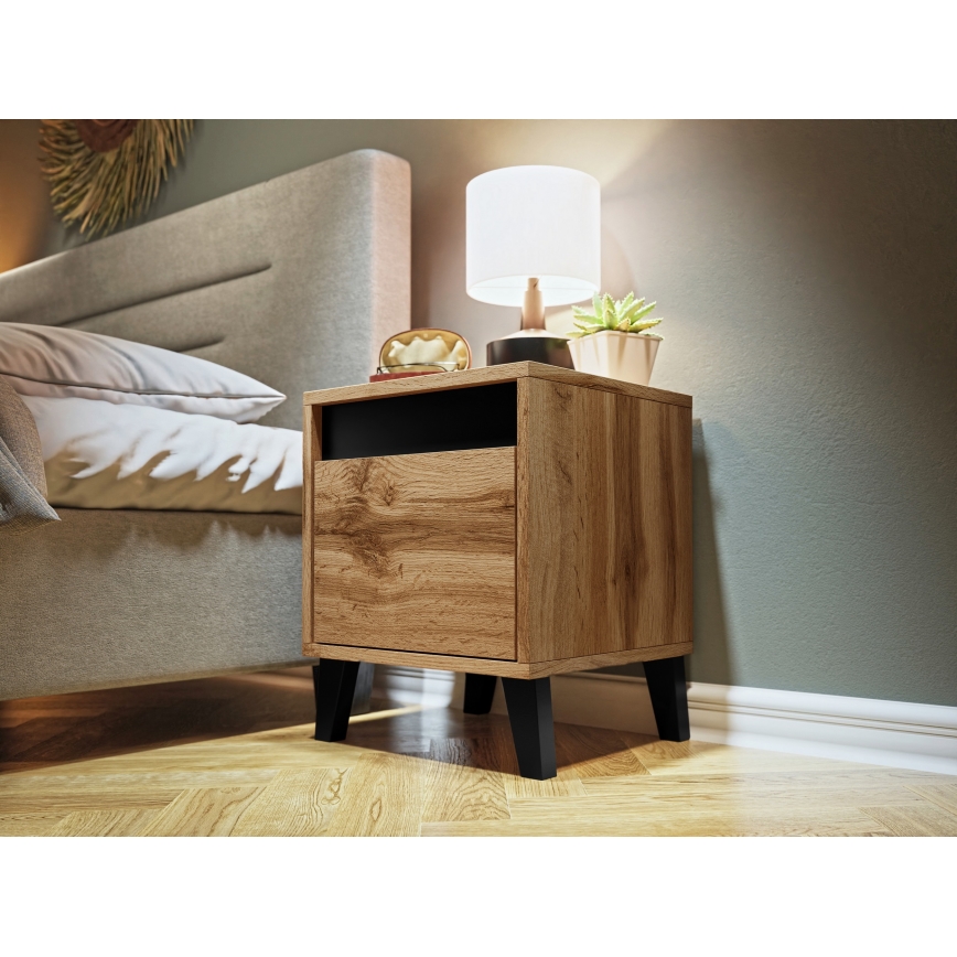 К-кт 2x Нощно шкафче NORD 45x40 см кафяв/антрацит