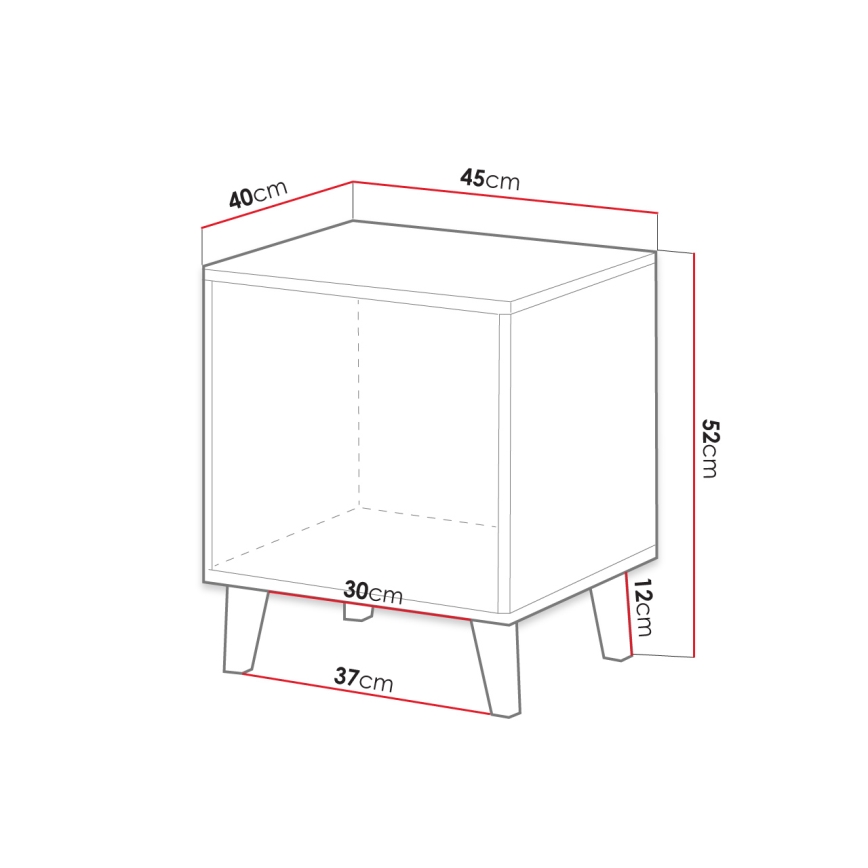 К-кт 2x Нощно шкафче VAMOS 52x45 см антрацит