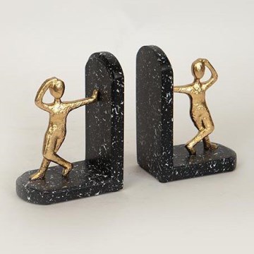 К-кт 2x Стопер за книги златист/черен