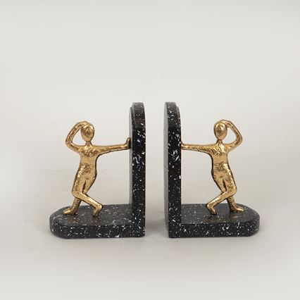 К-кт 2x Стопер за книги златист/черен