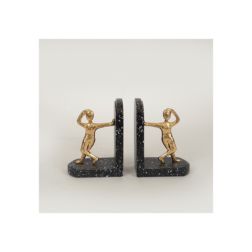 К-кт 2x Стопер за книги златист/черен