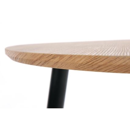 К-кт 2x Странична маса NICEA Ø 40/60 см златист дъб/черен