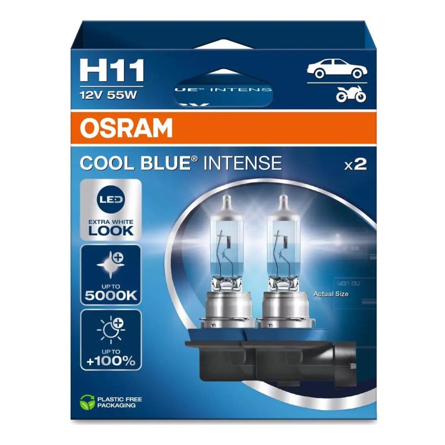 К-кт 2x Крушка за автомобил COOL СИН H11 PGJ19-2/55W/12V 5000K - Osram