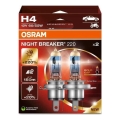 К-кт 2x Крушка за автомобил NIGHT BREAKER H4 P43t/60/55W/12V - Osram