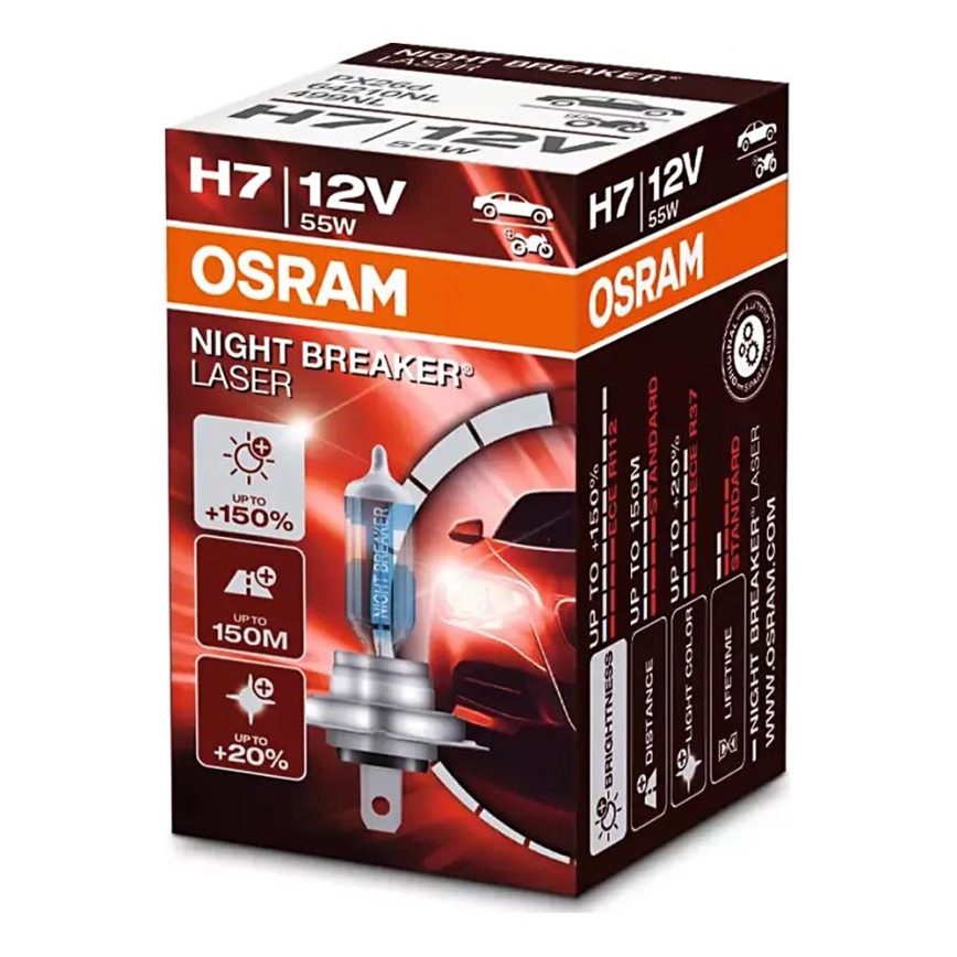 К-кт 2x Крушка за автомобил NIGHT BREAKER H7 PX26d/55W/12V - Osram