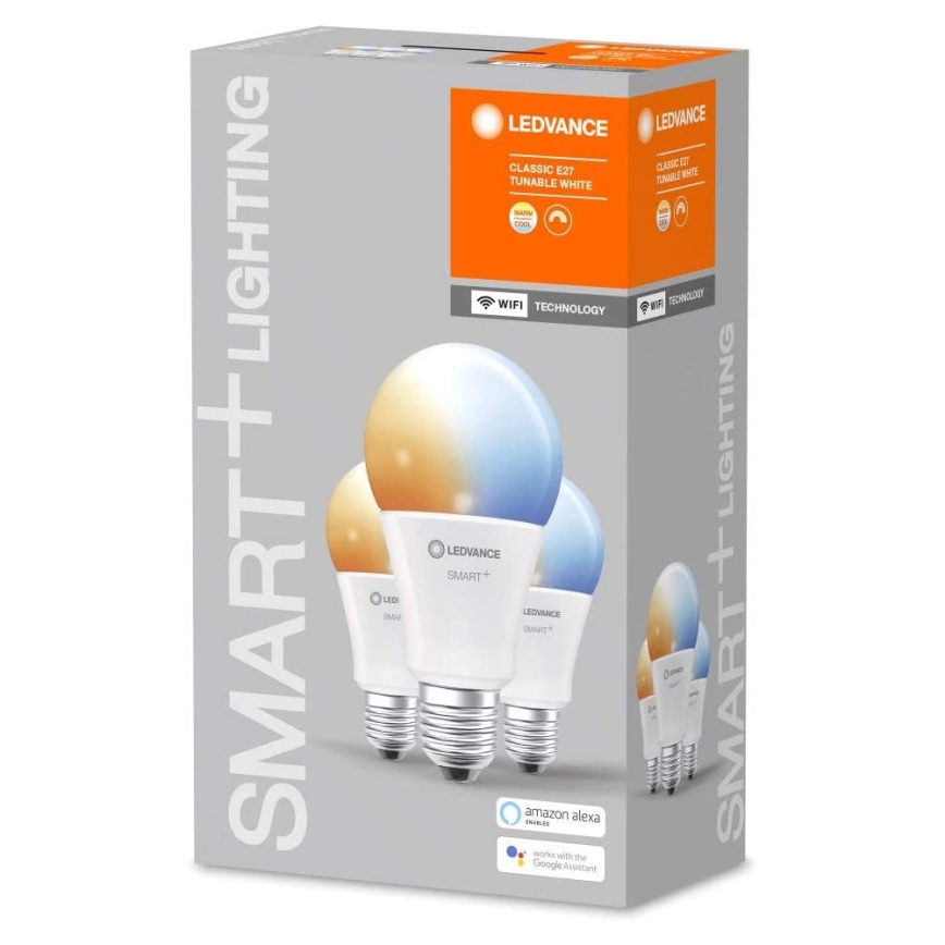 К-кт 3 бр. LED димируема крушка SMART + E27/14W/230V 2700K-6500K Wi-Fi - Ledvance