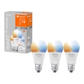 К-кт 3 бр. LED димируема крушка SMART + E27/9,5W/230V 2700K-6500K Wi-Fi - Ledvance