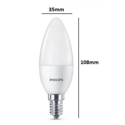 К-кт 3 бр. LED крушка Philips E14/5,5W/230V 2700K