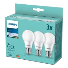 К-кт 3 бр. LED крушки Philips A60 E27/8W/230V 4000K