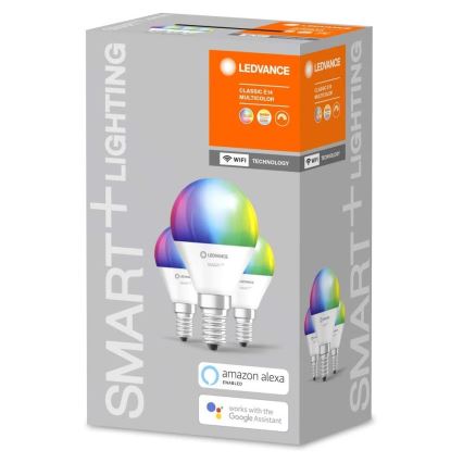 К-кт 3бр. LED RGBW димируеми крушки SMART+ E14/5W/230V 2700K-6500K Wi-Fi - Ledvance