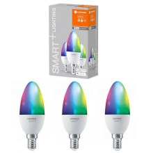 К-кт 3бр. LED RGBW димируеми крушки SMART+ E14/5W/230V 2700K-6500K Wi-Fi - Ledvance