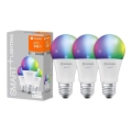 К-кт 3бр. LED RGBW димируеми крушки SMART+ E27/9,5W/230V 2700K-6500K Wi-Fi - Ledvance