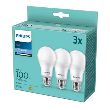 К-кт 3бр. LED крушки Philips A67 E27/13W/230V 6500K