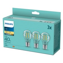 К-кт 3бр. LED крушки VINTAGE Philips E27/4,3W/230V 2700K